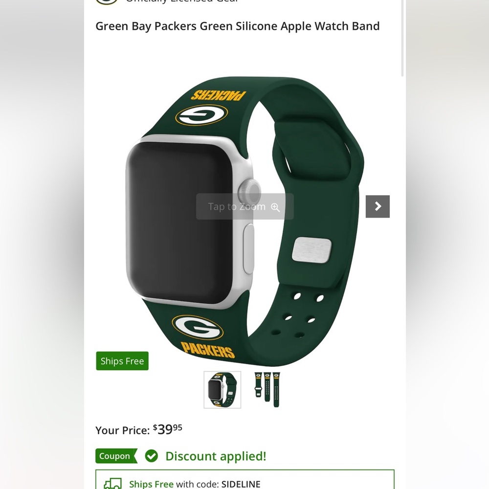 Green Bay packers Apple Watch band.